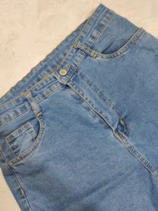 high waisted y2k Blue bootcut Jeans