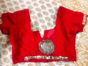 Red Embellished Blouse