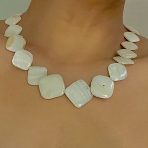 Diamond Shaped Polished Shell Necklace From Goa
