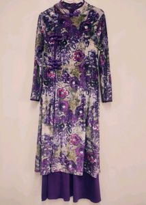 Purple Cheongsam Dress