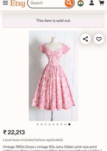 Vintage Pink Floral Dress