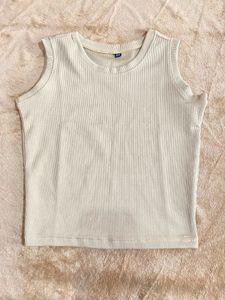 Women’s Ribbed Sleeveless Tank Top – Beige | Soft