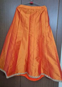 Festive Kurta and Orange Skirt Set