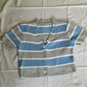 Striped Cropped Cardigan