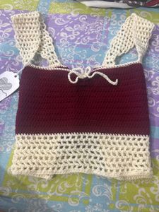 Crocheted milkmaid Crop Top