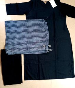 Black Dress 3 pc 🖤 Reyon Material