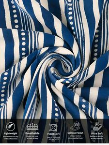 Stylish Blue Striped Midi Dress