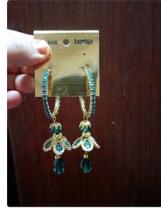 Party Wear Green Blue Jhumka