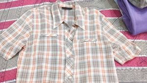 Chic Plaid Cropped orange Shirt