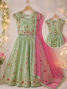 Embellished Mint Green Lehenga Set