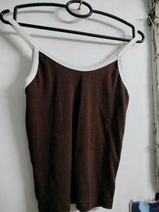 Ribbed Tank Top with Contrast Trim