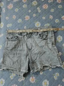 Washed Denim Cut-Off Shorts