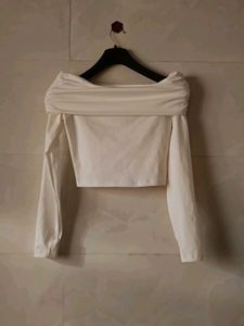 Chic Off-Shoulder Ruched Crop Top