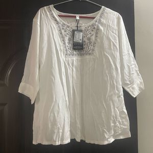 Flare Fit Embroidered Round NeckVisit >Top