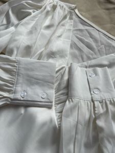 Elegant White V-Neck Blouse