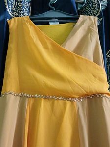 Yellow Georgette Long Dress