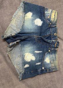 Distressed Denim Shorts
