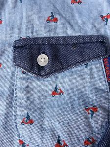 Blue Printed Full Sleeve Shirt
