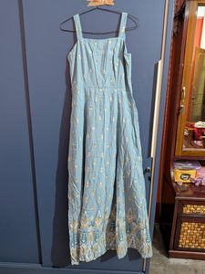 Light Blue Printed Ethnic Gown