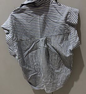 Striped Button-Up Crop Top