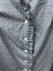 Blue Shein Polka Dot Ruffle Top