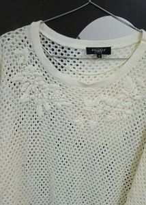 Chic Cream Crochet Knit