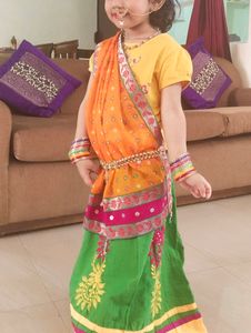 Embroidered Green &amp; Yellow Skirt