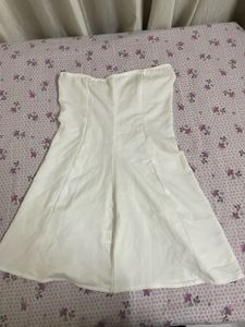 Chic White Strapless Mini Dress