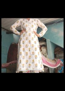 White Floral Kurta Set