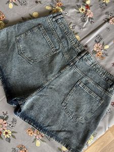 Acid Wash Denim Skort