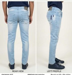 Unisex Light Blue Slim Fit Denim Jeans (Waist 30)
