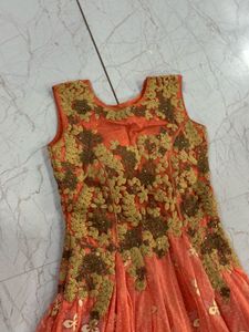 Beautiful Peach Gown with Embellished Bodice