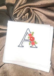 Embroidered Initial 'A' Dupatta