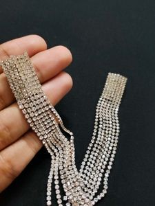 Rhinestone Tassel Statement Earrings