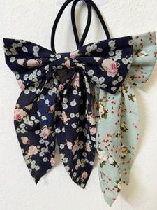 Floral Bow Hair Ties set of 2