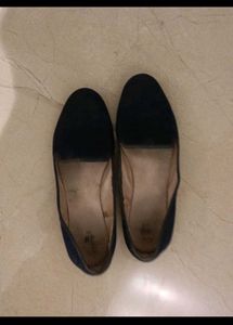 Classic Navy  Blue Suede Loafers