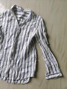 Striped Button-Up Casual Shirt