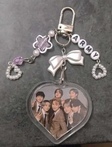 BTS ARMY Beaded Charm Keychain