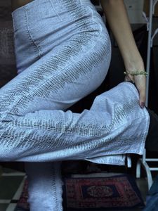 Grey Flared Split Pants