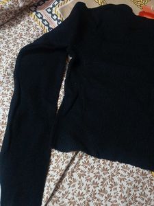 Elegant Black Wrap Sweater