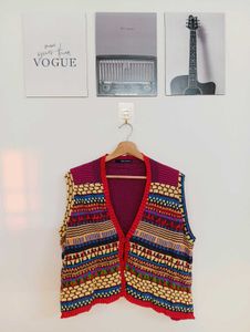 Vibrant Patterned Knit Vest