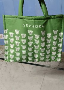 Sephora Quilted Puffy Green Tote Bag