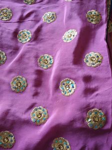 Elegant Purple Embroidered Saree