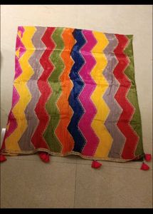 Vibrant Zigzag Pattern Dupatta with Tassels