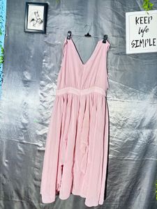 SHEIN Elegant Pink Flowy Maxi Dress