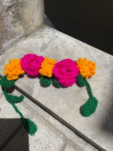 Handmade Crochet Flower Kamarbandh/Maangtika