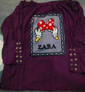 Zara Minnie Mouse Graphic Top💗