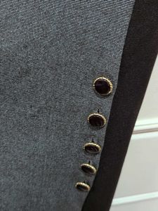 Stylish Grey Skirt with Button Detail