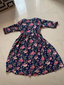 Blue Floral Print Kurta