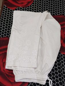 Elegant White Embroidered pant